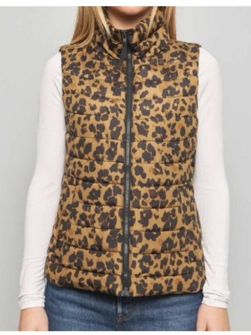 GAP Leopard Print Puffer Vest